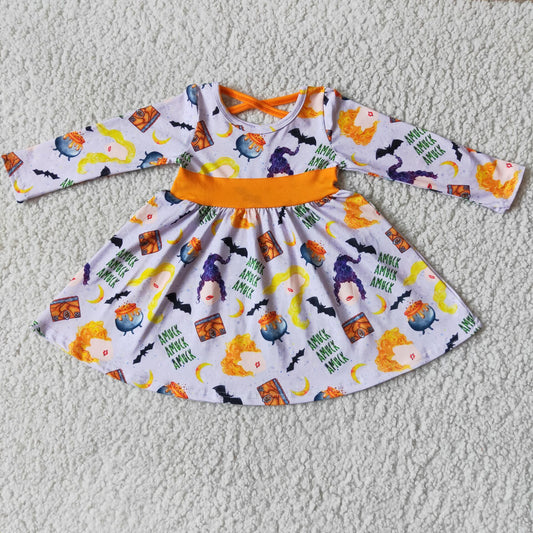 orange long sleeve dress