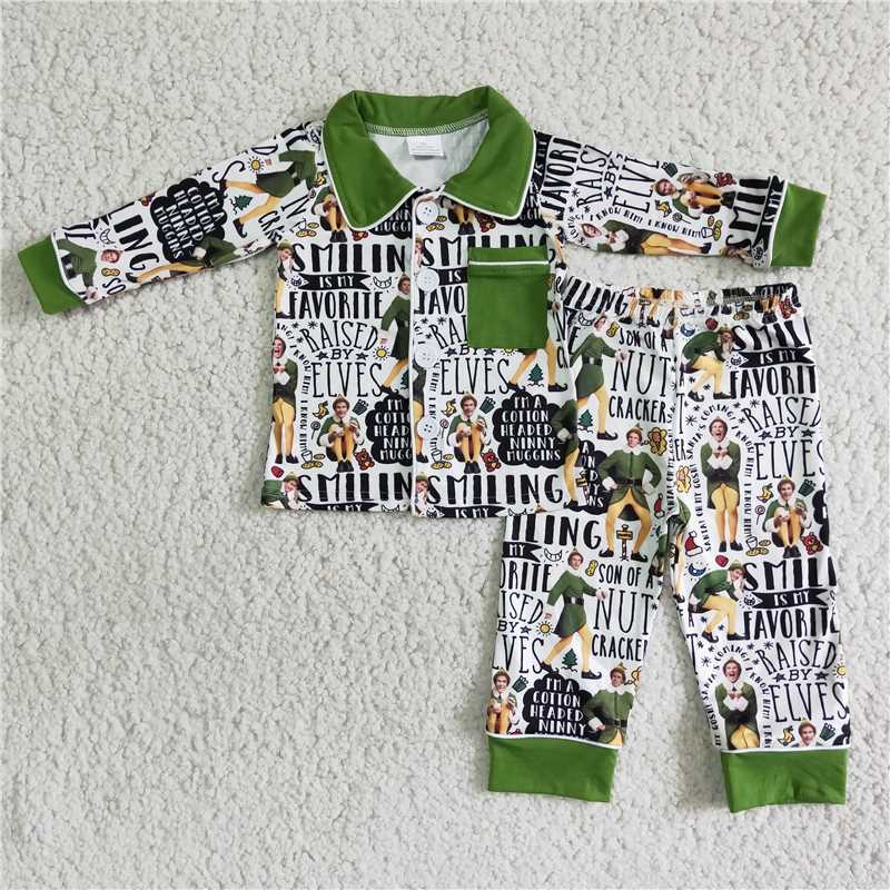carton Christmas pjs boys outfits