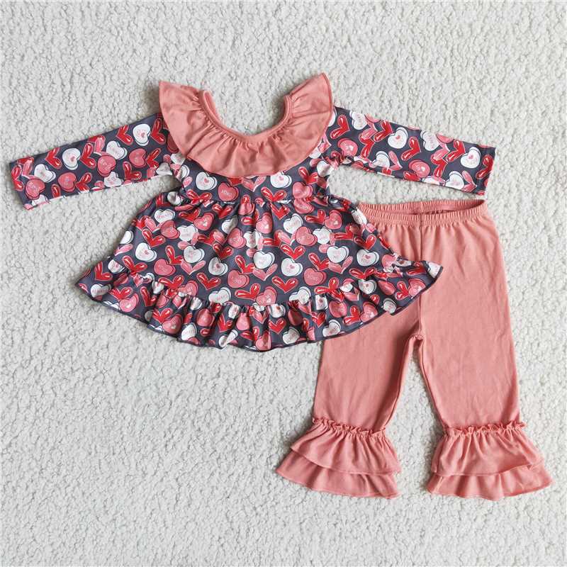 RTS NO MOQ（In Stock ) 6 B7-25 Valentine day bow tie print mesh dress