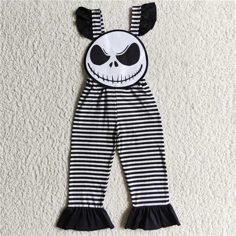 SR0081 girls clothes halloween long sleeve top with long pants overalls print