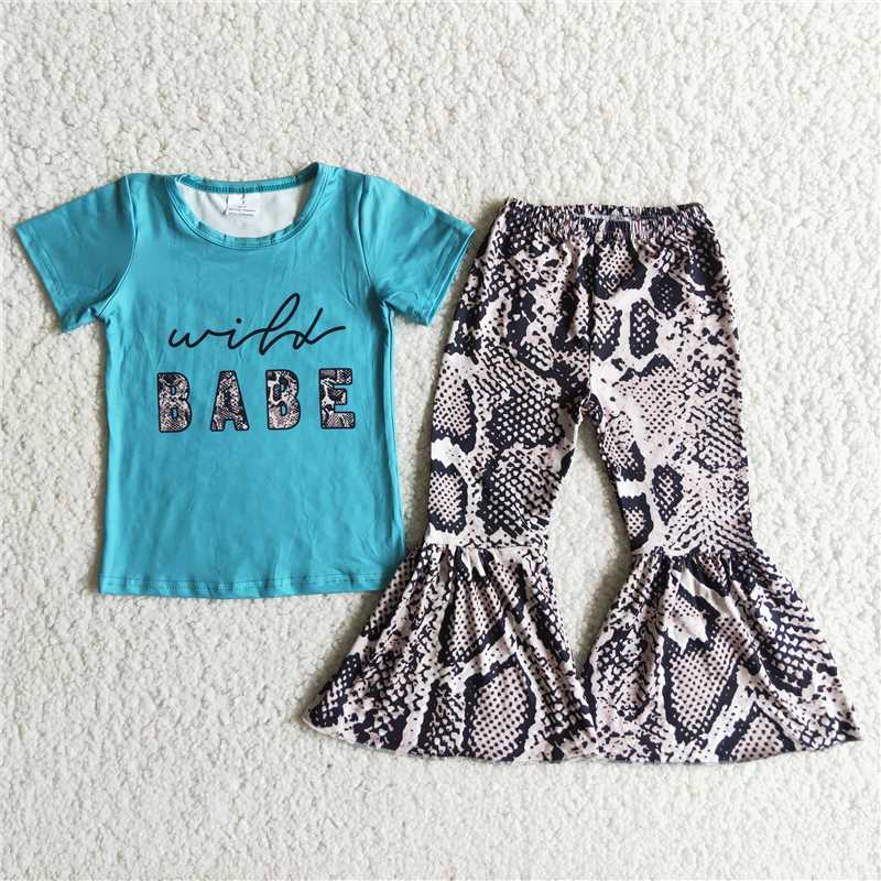 BABE snakeskin flared pants suit