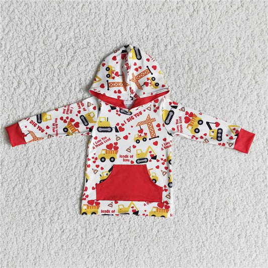 RTS NO MOQ（In Stock) 6 A27-19 Valentine hoodie top i love you truck