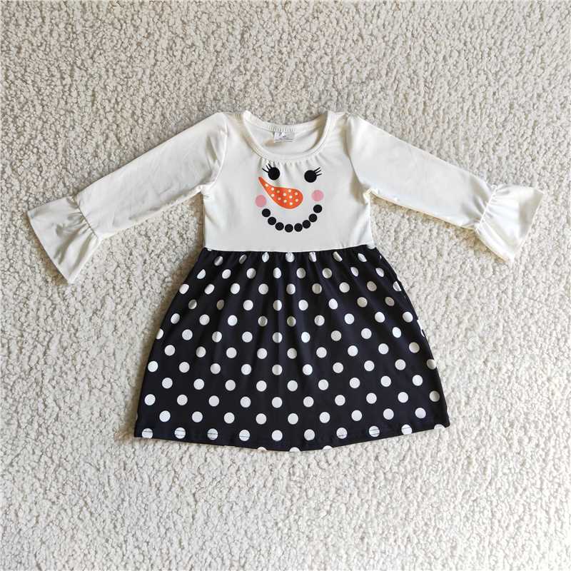 RTS NO MOQ ETA 5/7days arrived GLD0119 baby clothing long sleeve kids dresses for girls milk silk