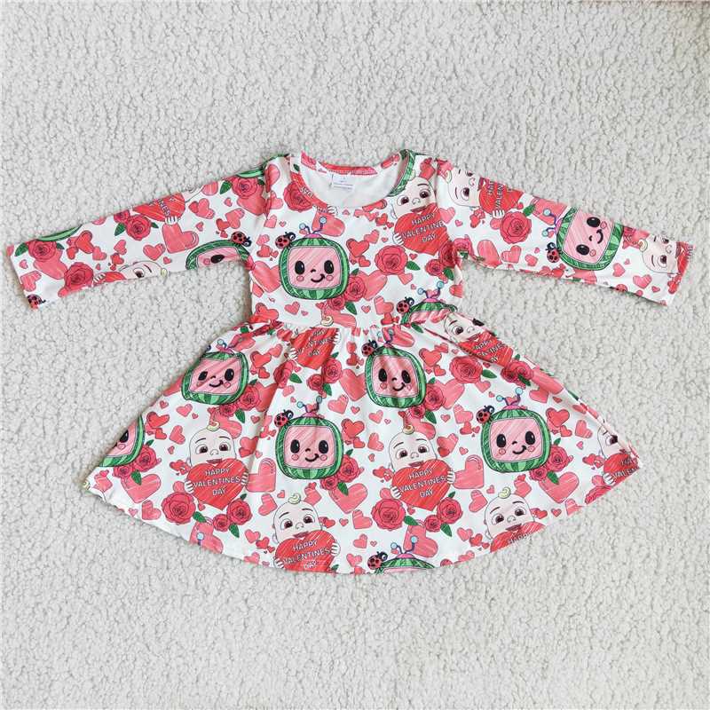 Valentine day love long sleeve dress