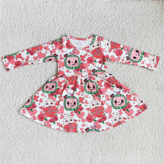 Valentine day love long sleeve dress