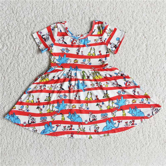 Cute Clothes B1-11 baby clothing short sleeve kids dresses for girls milk silk
