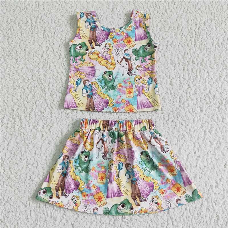 GSD0040 Girl summer Tank Top Skirt Set