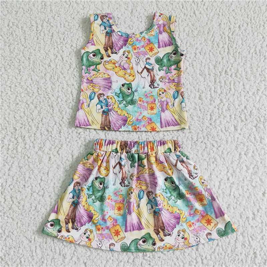 GSD0040 Girl summer Tank Top Skirt Set
