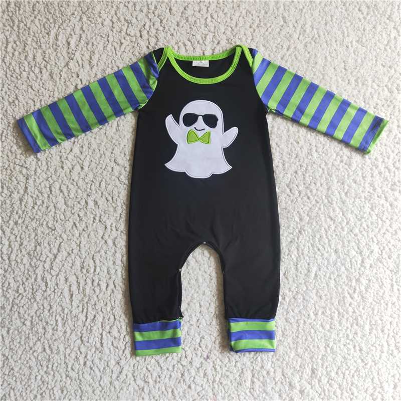 LR0132 baby halloween romper long sleeve long pants baby girls romper milk silk print