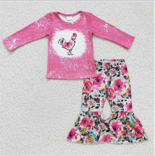 farm chicken  pink long outfits