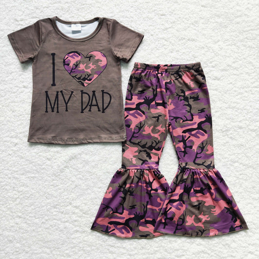 RTS NO MOQ（In Stock) GSPO0230 Kids Clothing Girls Short Sleeve Top And Long Pants Letter Print