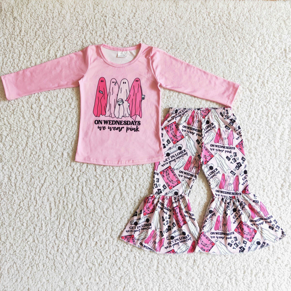 GLP0173 girls halloween outfit long sleeve and long pants print