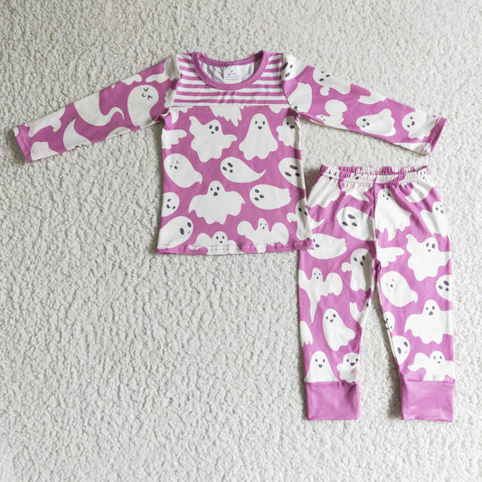 RTS NO MOQ（In Stock) GLP0229 Kids Halloween Clothing Girls Long Sleeve Top And Long Pants Pajamas