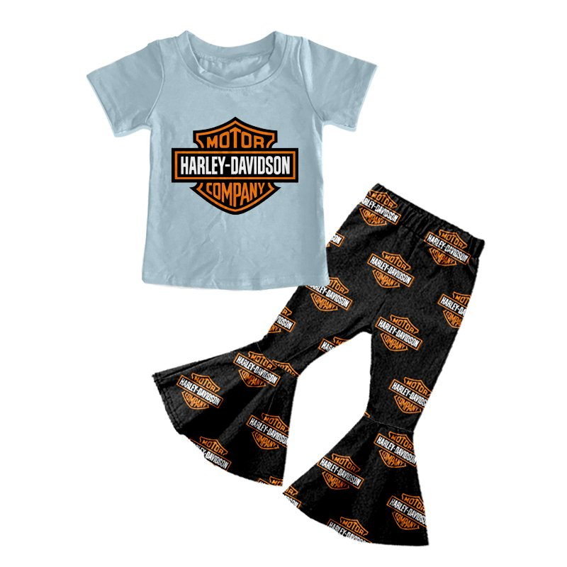 Alphabet Blue Short Sleeve Trousers Boutique Set
