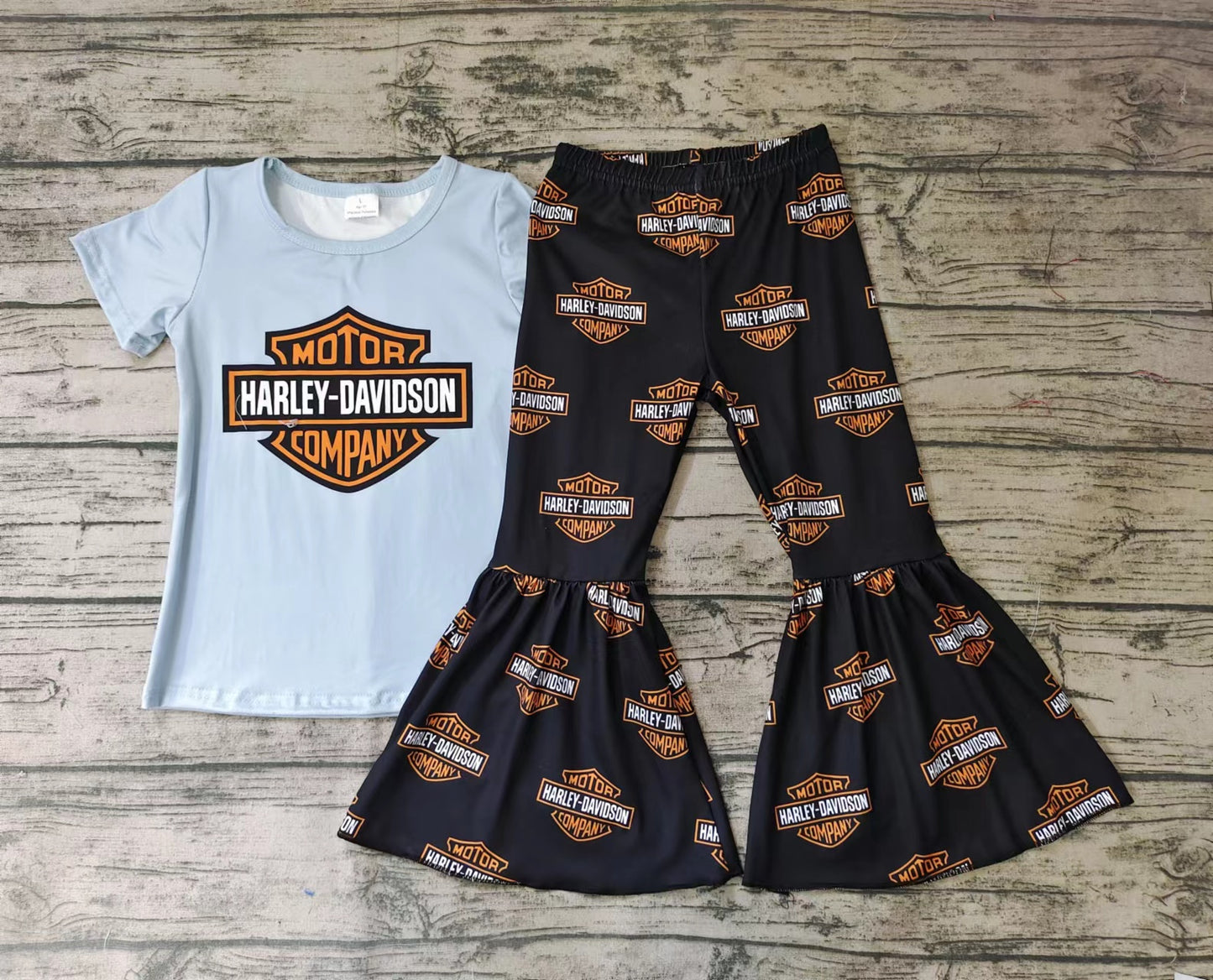 Alphabet Blue Short Sleeve Pants Set