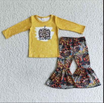 yellow pumkin long outfits