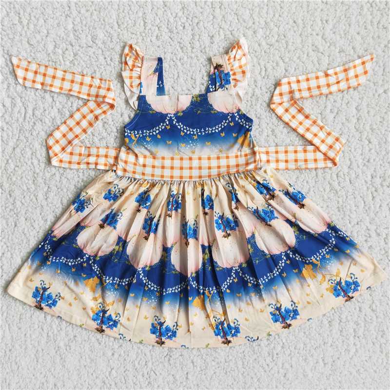 pumpkin  girls  twirl dress