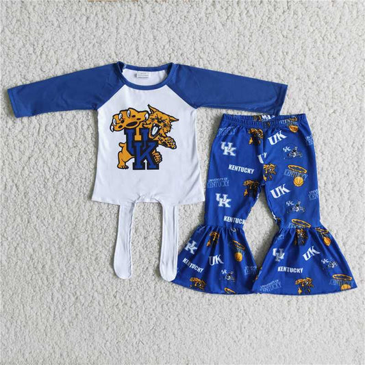 6 A27-28 girls outfit long sleeve and long pants team print