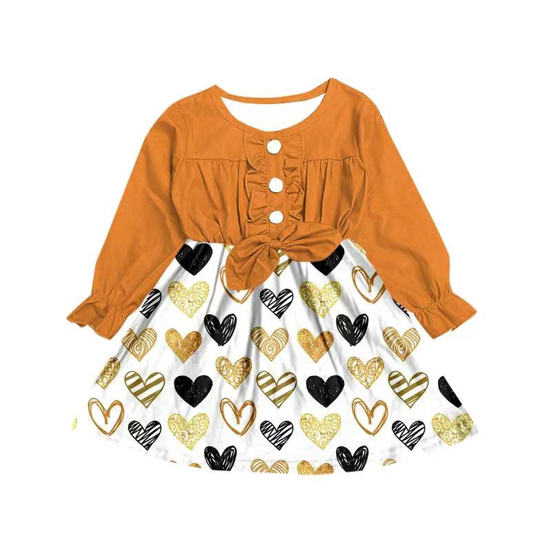 pre -order sample long sleeve dress heart shape  print moq 5