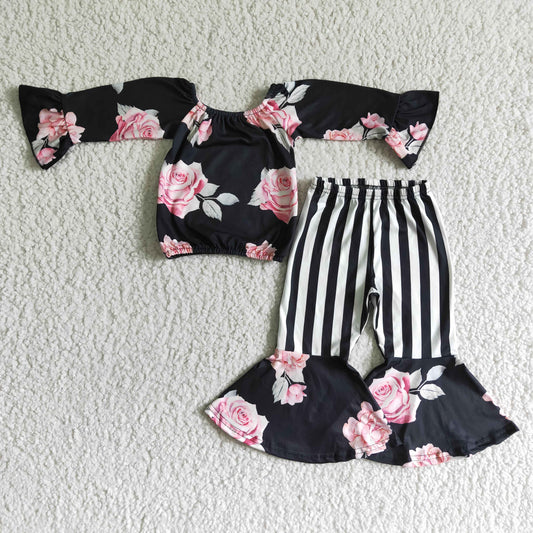 flowers top with  pants outfits