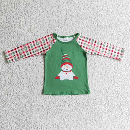 BT0077 boys green long sleeve t-shirt print