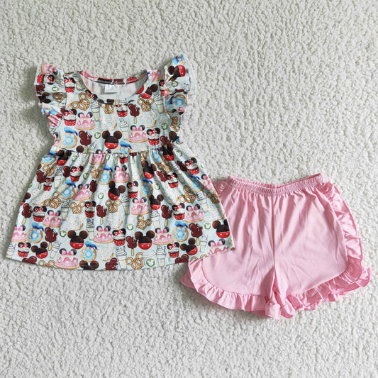 pink shorts and tunic outfits