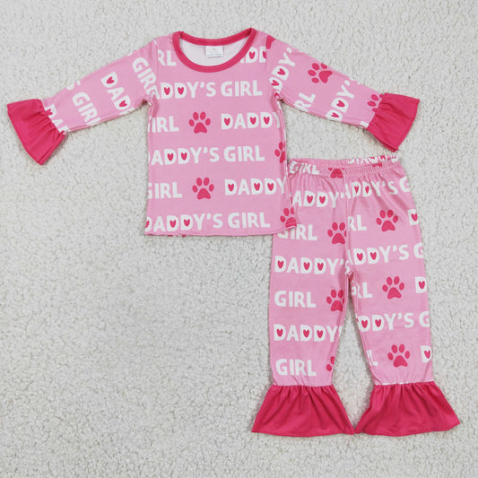 RTS NO MOQ ETA 5/7days Arrived GLP0352 girls outfits letter print pajamas long sleeve long pants