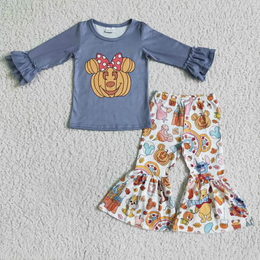 Cute Clothes GLP0002 Baby girls halloween pumpkin bell pants clothing set