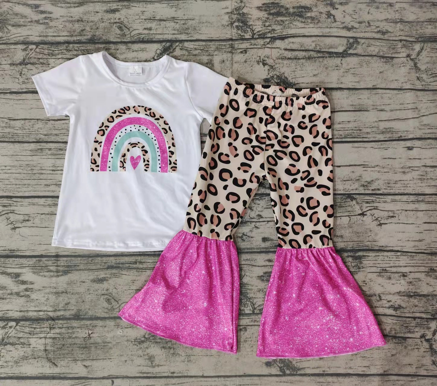 Rainbow white top with  pants outfits