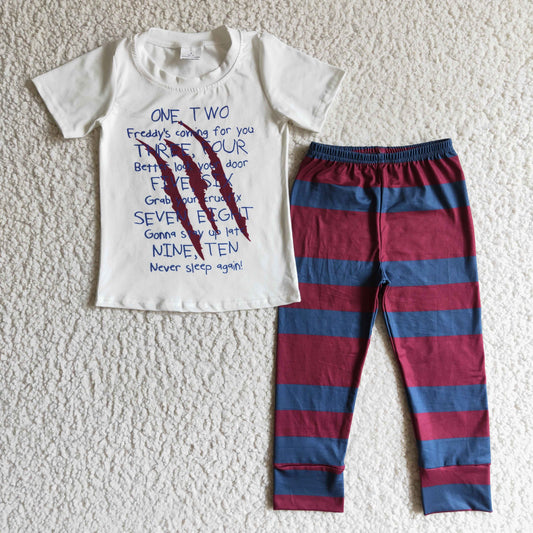 RTS NO MOQ ETA 5/7days arrived BSPO0034 Kids Clothing Boys Short Sleeve Top And Long Pants