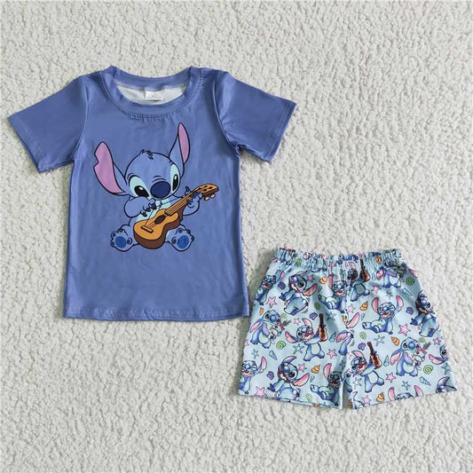 Cute Clothes BSSO0027 Boys Blue Short Sleeve Shorts Set