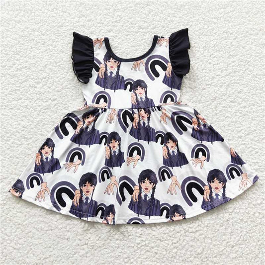 RTS NO MOQ GSD0326 Wednesday Fly Sleeve Dress