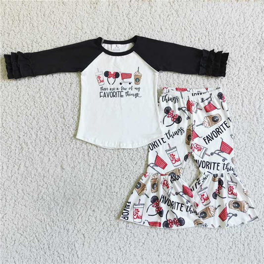 6 B7-19 girls outfit long sleeve and long pants sets