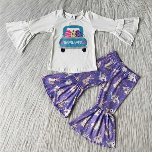 Easter truck bunny rabbits girl set