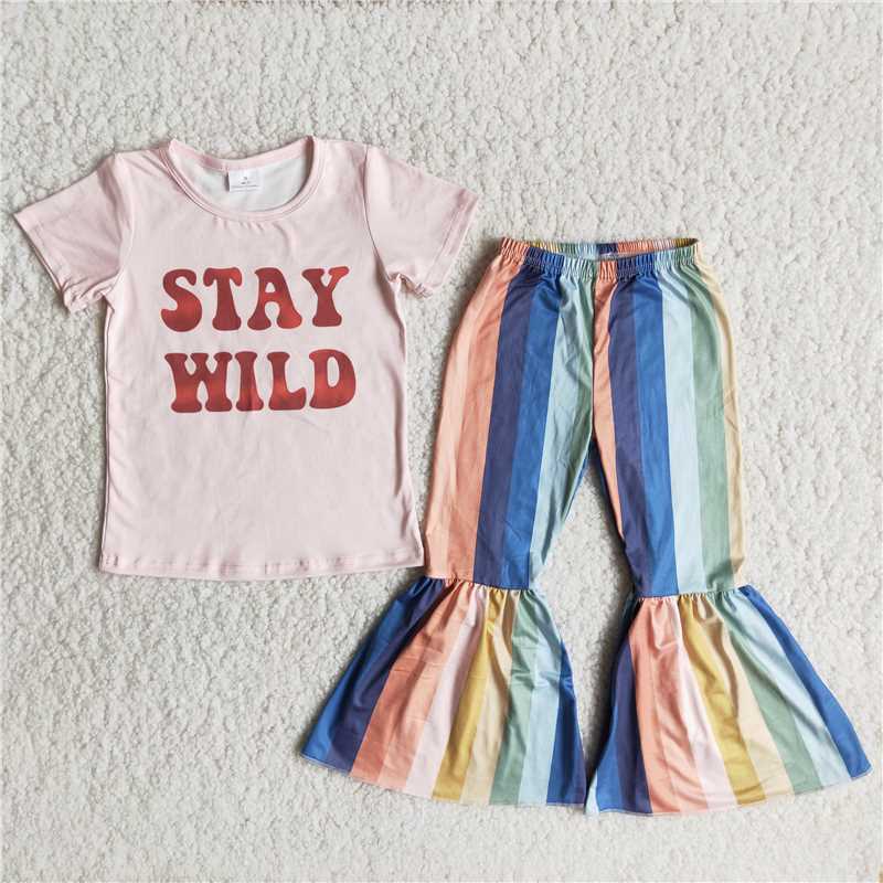 stay wild colorful vertical striped trousers suit