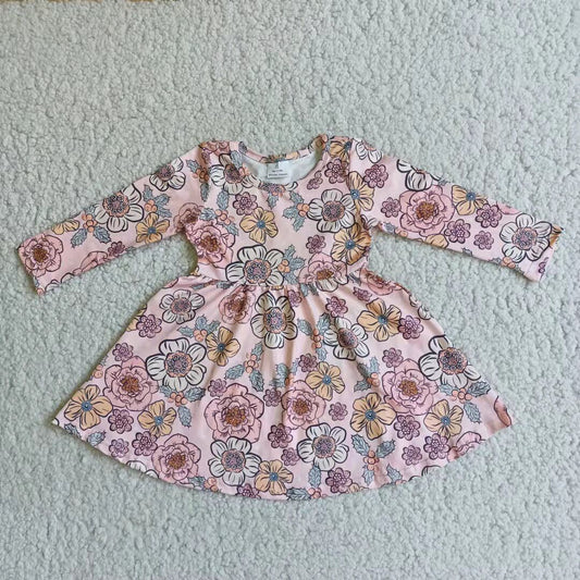 long sleeve flowers dress