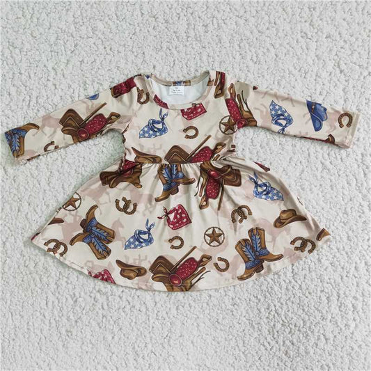 cowboy long sleeve dress boots pattern