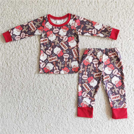 Santa claus christmas pajamas boys outfits