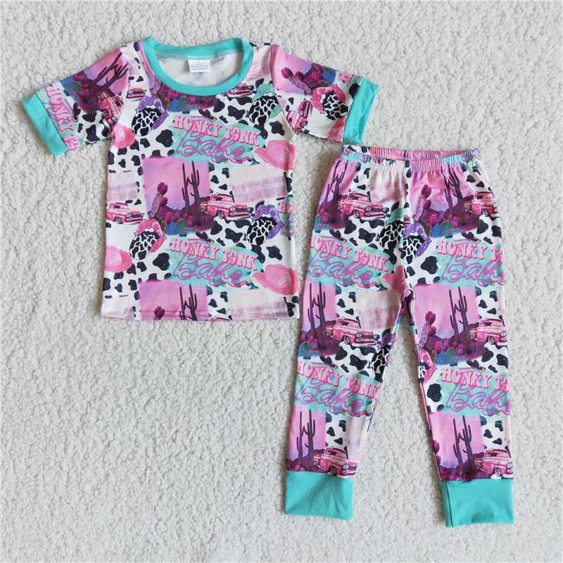 BABE cow print short-sleeved trousers set
