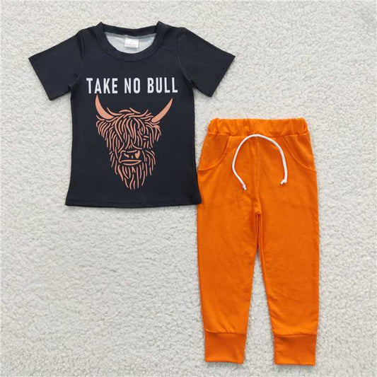 RTS NO MOQ BSPO0099 Boys BULL Alpine Black Short Sleeve Trousers Suit