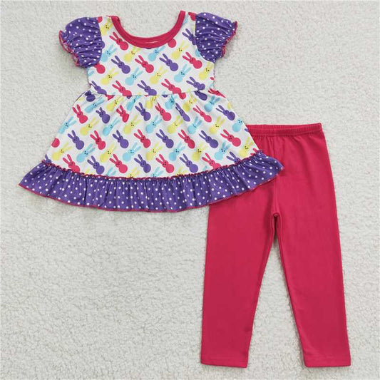A12-14 Purple Lace Rabbit Skirt Rose Red Pants