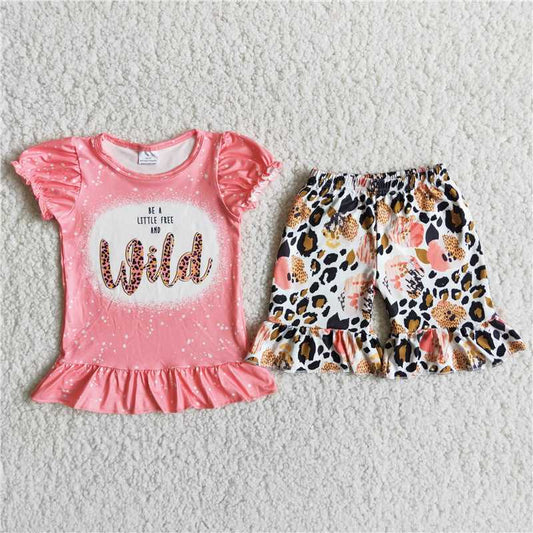wild flowers pattern short pants set