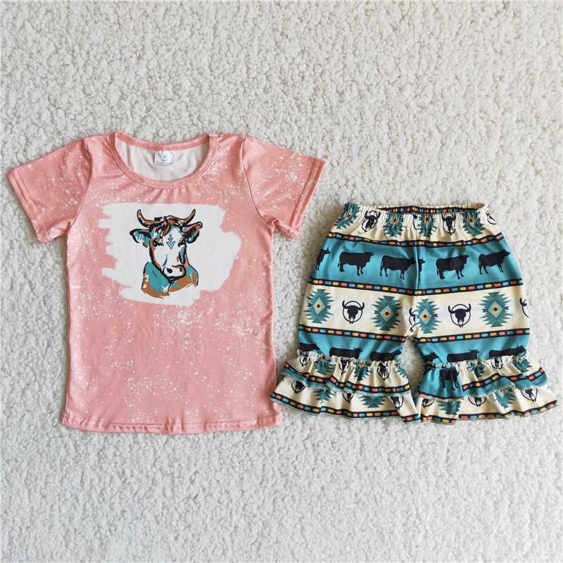 pink heifer short pants set