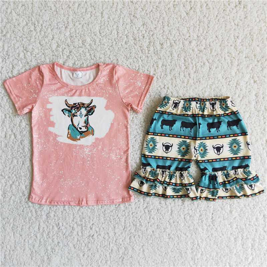 pink heifer short pants set