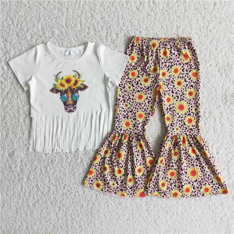 Sunflower Glasses Bull Head Fringe Top Set