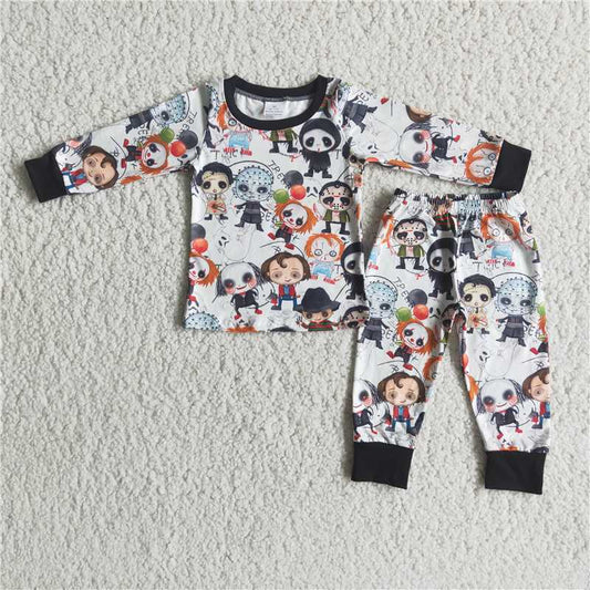 RTS NO MOQ 6 B4-4 halloween long sleeve pajama set