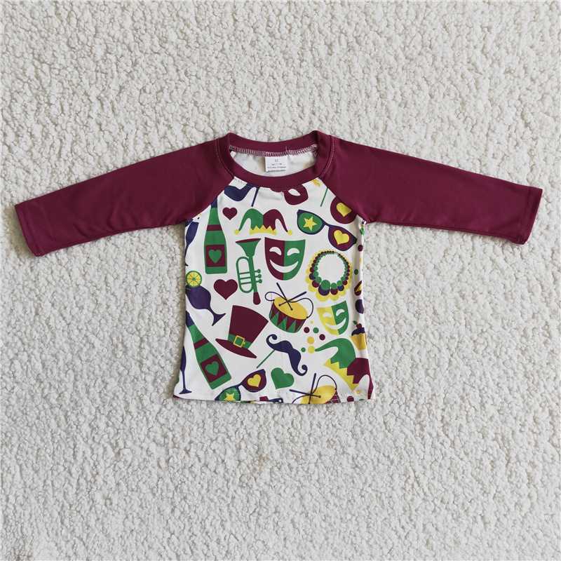 masks design purple raglan long sleeve top