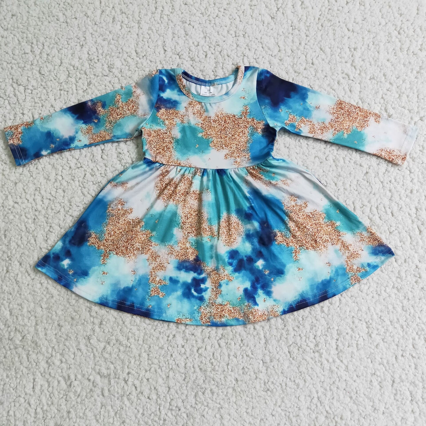 tie dye long sleeve dress