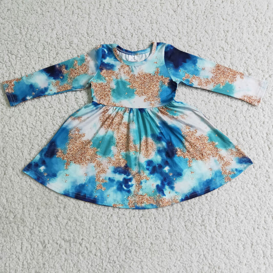 tie dye long sleeve dress