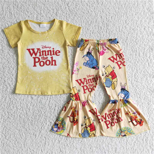 GSPO0014 girl  clothes  short sleeves long pants  print baby clothing girl's outfit milk silk